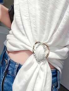 1pc Metal Clothing Knotted Buckle, Waist Corner Buckle, One-Piece Skirt Shirt T-Shirt Scarf Waist Buckle, Women'S Clothing Accessories, Gift For Friends