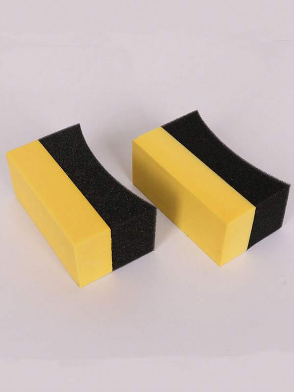 2 buc burete de spălare auto, burete în formă de semilună pentru marginile anvelopelor și curățarea mașinii