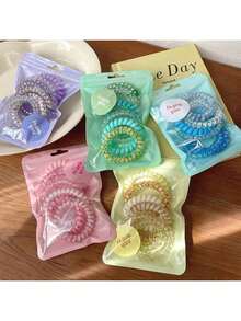 Süß zuckerfarbenes Haarband Farbverlauf Serie, Spiral Haarschleife Haargummi für Frauen, hohe Elastizität und Haltbarkeit, keine Spuren hinterlassender Haargummi ohne Haare zu beschädigen, geeignet für Partydekorationen und Geschenke zu Feiertagen.