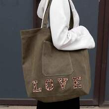 A-Z English Letter Patches, Leopard Print Embroidered Iron-On Stickers, Suitable For Clothing, DIY Name Apparel