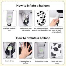 1pc 40-Inch Cow Print Foil Balloon, Large Size Decoration For Birthday, Anniversary, Party - Black and White - View 6