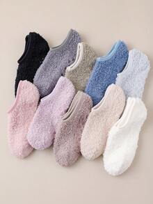 3 双/1 双男女通用珊瑚绒保暖船袜，厚款防寒毛绒情侣家居袜，鞋底有防滑橡胶点，柔软舒适，冬季