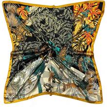 Silk Like Head Scarf For Women - Satin Large Hair Scarves - 35" Square Silk Hair Wrap For Sleeping With Gift Packed - A000-1 葉橙 - 查看 2