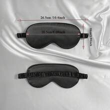 1 Set Of Imitation Silk Eye Mask Double-Sided Nap Light-Blocking Breathable Eye Mask With Cloth Bag Packaging - Champagne Pink - View 6