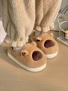 Unisex Home Slippers, Warm Winter Couple's Style, Fluffy Shoes, Thick-Soled And Comfortable Capybara Capybara Home Shoes