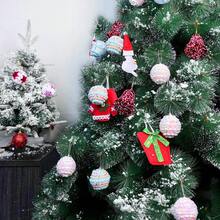 6cm/12pcs Creative Handmade Macaron Series Christmas Balls, Christmas Tree Ornaments, Christmas Decorations Home Decor Room Decor Winter