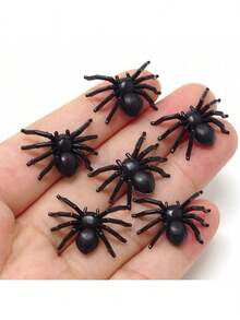 50 y 100 piezas Mini insectos realistas de broma, cucarachas falsas de plástico, araña de plástico negro pequeña, imitación realista de insectos, artículos novedosos para bromas de Halloween, decoraciones de fiesta y regalos