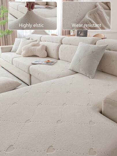 1pc Stretch Sofa Cover, Non-Slip Full Coverage Sofa Seat Cover, Suitable For All Seasons, Fabric Thickened Sofa Slipcover, Machine Washable, Dust-Proof, Pet-Friendly, Home Decor, Adjustable For Corner Sofa, Bedroom, Office, Living Room 1/2/3/4 Seater