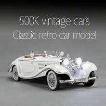 1:32 Scala 1935 Classica Vintage 500 K Convertibile Auto Sportiva Macchina Antica Modello in Lega, Struttura in Metallo, Porte e Cofani Apribili, Luci e Suoni Simulati, Adatto per Casa, Ufficio, Festa, Compleanno, Regalo per Appassionati di Auto