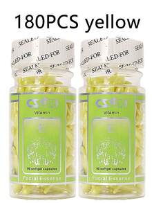 90/180粒羊胎素纯白精华胶囊，维生素E面部精华，瓶装，深层激活肌肤，保湿滋润，改善肤色，美白提亮，抗皱抗衰老 - 金色 - 查看 24