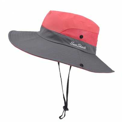 New Women Wide Brim  Sunhat For UPF 50 Sun Hats(Red&Gray)