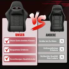 Gaming Chair - Ergonomic Office Chair With Lumbar Support, Headrest, And Massage Cushions, Adjustable Recliner For Gaming And Work, Supports Up To 150kg - Perfect For Office And ESports. - 黑色 - 查看 6
