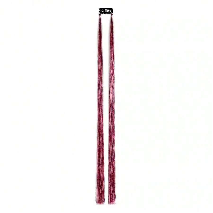 2 pièces Extensions de cheveux en tinsel, fibre laser colorée, style européen et américain, en stock, approvisionnement stable