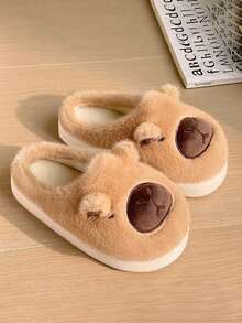 Unisex Home Slippers, Warm Winter Couple's Style, Fluffy Shoes, Thick-Soled And Comfortable Capybara Capybara Home Shoes