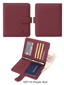 MIYIN 1 pièce Porte-passeport minimaliste accessoire de voyage - rangement pratique Porte-passeport multi-cartes en PU - fermeture par pression motif avion fournitures de vacances articles de voyage Portefeuille de passeport accessoires de voyage affaires décontractées femme et homme indispensables de voyage incontournables pour le voyage et la rentrée scolaire pour offrir à la famille, aux amis, aux amoureux