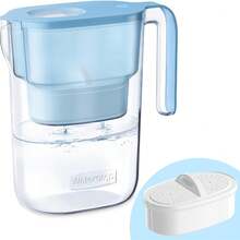 Waterdrop Elfin Water Filter Jug With 3-Month Filter, 2.5 L, Filter To Reduce Limescale, Chlorine, Lead, Copper In Water, Blue (Replacement Filter: WD-PF-01A Plus) - Baby Blue - View 2