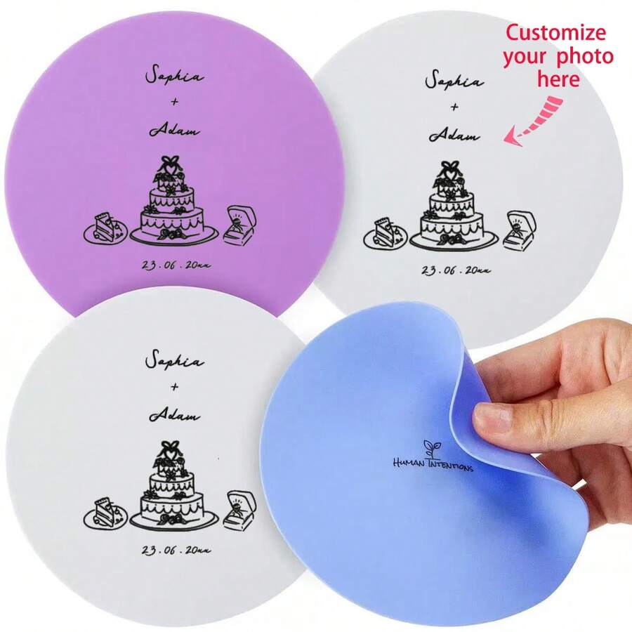 Personalized CustomPrinted Jar Opener (4PK) - Rubber Jar Gripper For Weak Hands - Bottle Opener For Arthritic Hands - Jar/Lid Opener Gripper Pad - Non Tear - Coaster - Trivet