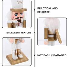 3pcs Golden Nutcracker Decoration, Nutcracker Creative Puppet Man Decoration, Christmas Day Decoration Home Decoration, Nutcracker Solid Wood Decoration, Home Festival Decoration Supplies Christmas Decorations Room Decor Winter