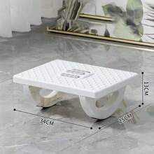 1 PIEZA Reposapiés ergonómico de 180° de oscilación para escritorio de oficina, plástico con 8 orificios de ventilación, soporte para los pies debajo del escritorio y corrector de postura, blanco/negro, diseño sencillo y construcción resistente, almohadilla para los pies debajo del escritorio, suministros escolares, vuelta al colegio