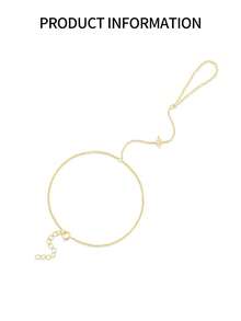 FOREVER QUEEN 1 peça de prata esterlina 925, zircônia cúbica branca, estrela, banhada a ouro 14k, delicada, em camadas, elos empilháveis, pulseira, corpo, joia de verão, presente de casamento de Natal