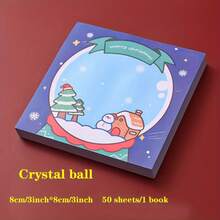 50 张/1 本创意卡通圣诞系列便签本，可爱又方便，适合客厅、厨房、卧室、办公室、教室 - 彩色 - 查看 8