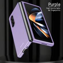 حافظة هاتف كاملة الجسم بتشطيب مطفي متوافقة مع Galaxy Z Flip3/4/5/6/7/7FE، Z Fold3/4/5/6/7، حافظة هاتف ذات موحد اللون أنيق للخريف، حافظة هاتف Fold7 متعددة الاستخدامات عالية الجودة، حافظة هاتف W26 بألوان البنفسجي/الأسود/الوردي/الأزرق، حافظة هاتف شخصية