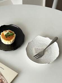Asymmetrical Faux Rock Texture Plastic Plate, High-Quality Cake/Dessert/Sushi Plate, Creative Western Dinnerware