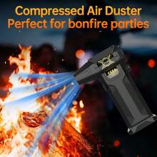 Portable High-Speed Super Strong 200,000 RPM Turbo Fan, 4000mAh*2 Battery, 200W Brushless Motor, Type-C Variable Speed, 220g Wind Pressure, Touch Control, LED Lighting, Outdoor Tools, Dust, Snow, Computer Keyboard, Car Duster, Indoor Cleaning, Industrial Dedusting