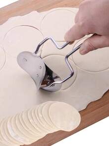 1 pieza Cortador de masa circular de acero inoxidable, rodillo moldeador de masa para hacer empanadillas, raviolis y pasteles para uso en la cocina del hogar