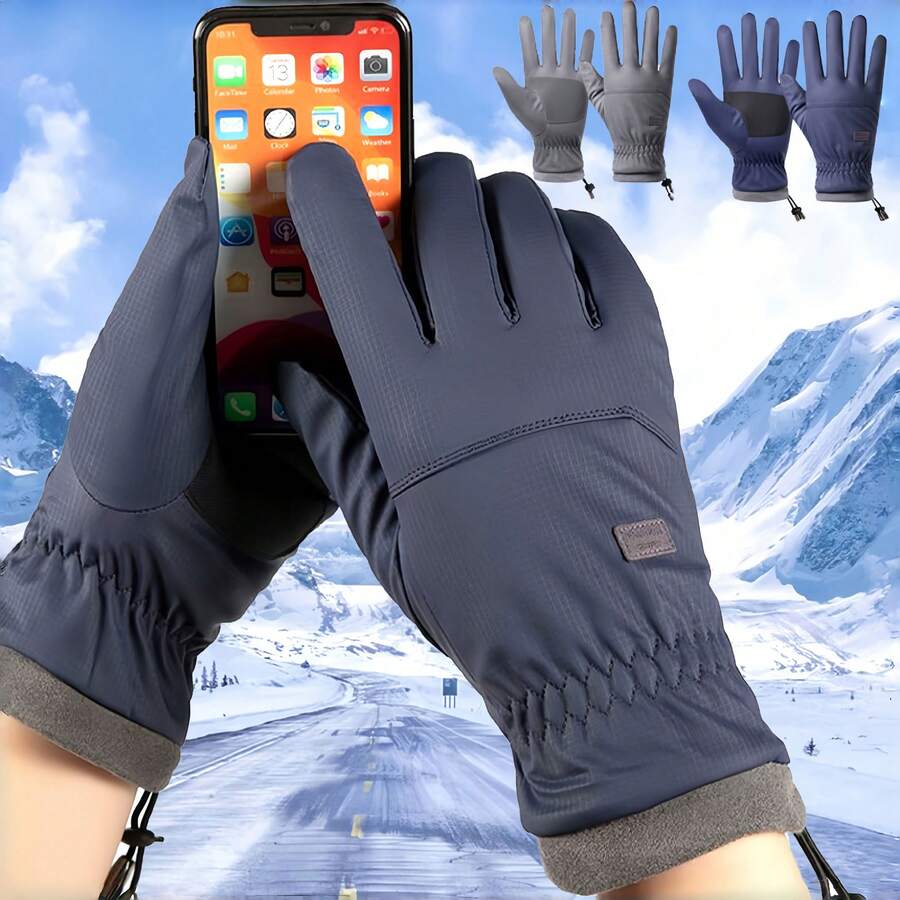 Christmas Ski Gloves, Men's And Women's Outdoor Waterproof Touchscreen Winter Thermal Lined Thickened Warm Cycling Gloves, Suitable For Skiing, Cycling, And Daily Travel - Multicolor - View 1