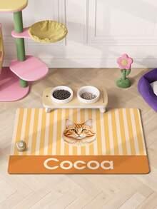 1pc Customized Pet Feeding Mat - Quick Dry Absorbent Dog Bowl Mat, Personalized With Name And Photo, Silicone Floor Mat, Suitable For Hardwood Floors, Dog Feeding Mat, Nordic Inspired Design, Housewarming Gift - Multicolor - View 9