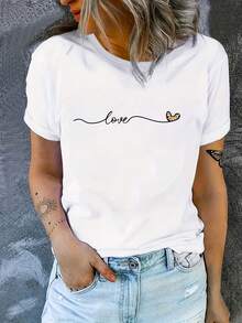 Playeras De Mujer Moda Casual Patrón Estampado Salir Dama - Blanco - Ver 2
