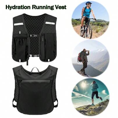 Unisex Running Vest With Multiple Pockets Outdoor Mountaineering Vest Cycling And Hiking Vest With Reflective Strips Back Honeycomb Structure Light Sports Vest