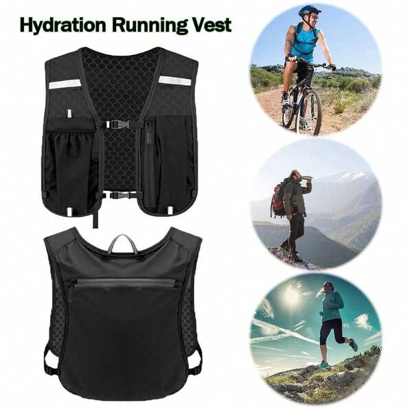 Unisex Running Vest With Multiple Pockets Outdoor Mountaineering Vest Cycling And Hiking Vest With Reflective Strips Back Honeycomb Structure Light Sports Vest