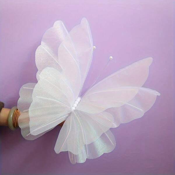 1pc Giant Artificial Butterfly, 20 Inch Butterfly, Wing Curve Adjustable Butterfly, Birthday Party Supplies, Wedding, DIY Decoration, Party, Home, Celebration, Christmas Gift, New Year Gift