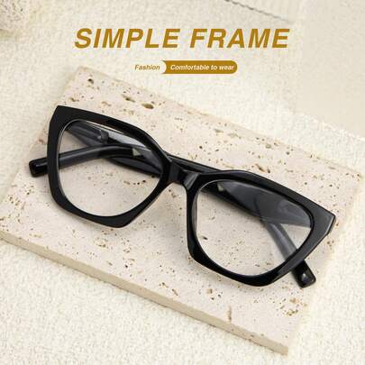 1pc Fashion Cat Eye Reading Glasses For Women, Classic Black Versatile, Unique Light Blue, Lightweight Frame, Comfortable, Essential For Daily, Work, Party, Reading