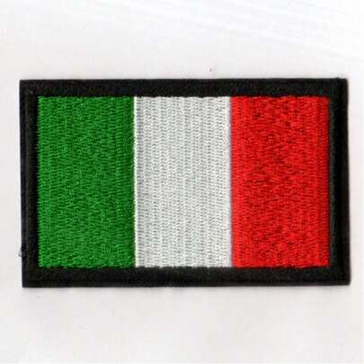 toppe ricamato con bandiera italiana, applicazione decorativa da cucire o termoadesiva, adatto per abbigliamento, borse, scarpe, cappelli, decorazione della casa