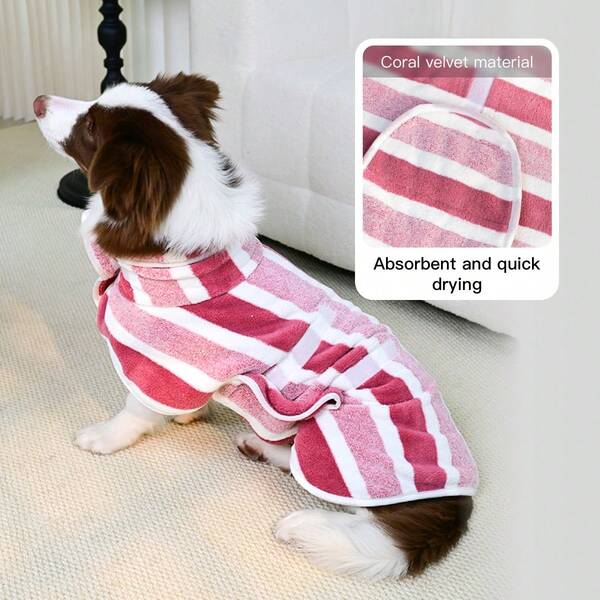 Roupão grande, macio e absorvente para animais de estimação, de secagem rápida, adequado para cães de médio a grande porte, com design de