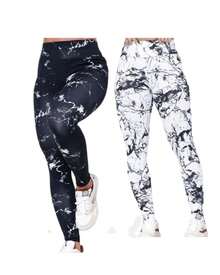 Kit 2 Gradient Gym Fitness High Waist Leggings - Đen/Trắng - Xem 1
