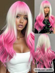 26 英寸红棕色姜假发是一款女士长直合成假发、耐热假发和万圣节假发 - 彩色 - 查看 15