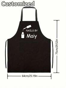 1 件定制时尚指甲油印花围裙，适用于家庭烹饪烘焙 BBQ DIY 使用，爸爸父亲男士女士定制名称徽标，厨师烹饪厨房围裙，个性化厨房围裙，定制徽标名称厨师烹饪围裙非常适合妈妈丈夫女朋友男朋友父亲节、母亲节、生日周年纪念毕业婚礼爱情独特 - 彩色 - 查看 8
