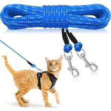 15 英尺 20 英尺 30 英尺 50 英尺超轻猫牵引绳 - 超长伸展且超薄，适合令人兴奋的户外花园冒险