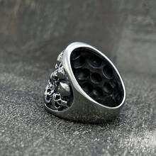 European And American Fashion Personalized Multi-Ghost Head Stainless Steel Ring, Unisex US Size Ring, 1pc Halloween Gift Suitable For Boyfriend, Friend, Couples, Couple Wear - Ring - View 2