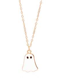 1 Piece White Ghost Necklace, Halloween Simple Necklace, Fashionable Daily Personalized Versatile Collarbone Chain