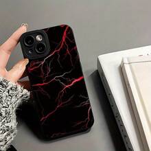 Fundas Suaves para Teléfono Angel Eyes con Patrón de Rayos Rojos, Impresión UV Mate, Protección Completa de 360 Grados para iPhone 11 12 13 14 15 16 17 Pro Max XR X/ XS 7 8 Plus SE Mini para Smartphone - Negro - Ver 7