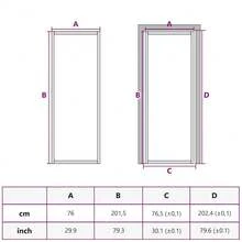vidaXL Interior Door 29.9"X79.3"  Matt Glass And Aluminum - Black & frost - View 8
