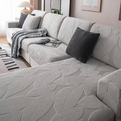 1件装弹力沙发套，防滑全包覆式沙发座套，四季通用绒面沙发垫套，加厚面料沙发套，可机洗，宠物友好，适用于卧室、办公室、客厅装饰，适合1/2/3/4人沙发和L型沙发，浅灰色