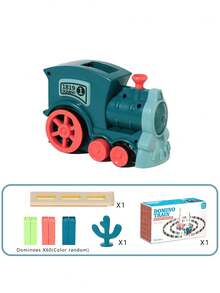 A Set Of Electric Domino Train Toy Set With Sound And Light,Automatic Domino Train Toys For Boys And Girls - 彩色 - 查看 10