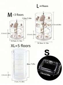 1pc Rotating Jewelry Storage Box, Transparent, Dust-Proof, Multi-Functional Desktop Storage, Jewelry Box, Transparent Rotating Multi-Layer Jewelry And Accessories Storage Box For Earrings, Necklaces, Hair Ties, Hair Clips, Hair Bands, Multi-Functional Storage Box, 360° Rotating Drawer Storage Box, Large Capacity For Cosmetics, Jewelry And Accessories, Multi-Layer Storage Box With Lid, Suitable For Hair Accessories