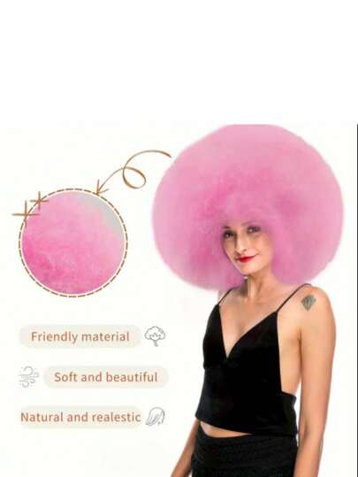 1 件时尚卷发假发 - 无胶设计，卷曲合成发带弹性帽，适合各种节日派对角色扮演和佩戴时尚主题道具